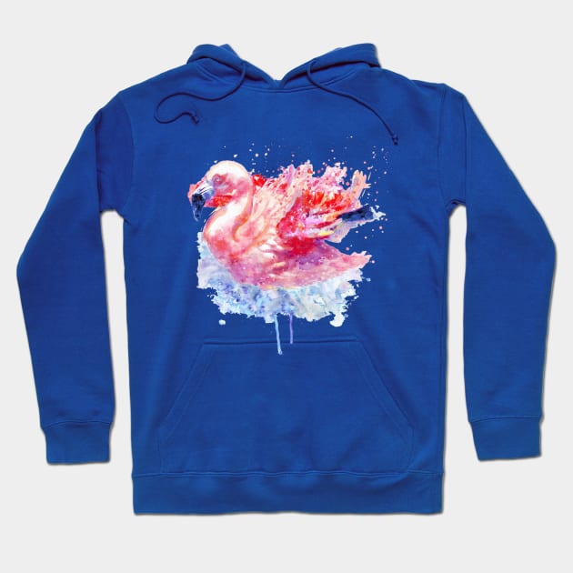 Flamingo on the Water Hoodie by Marian Voicu